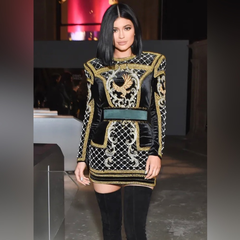 Balmain x H&M Embroidered Velvet Gown